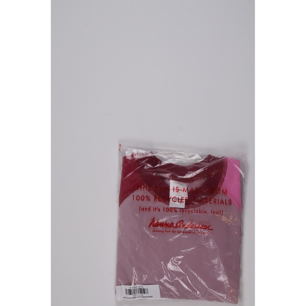 Hanna Andersson Sweatshirt Colorblock Pink Red Purple Size 5 NWT